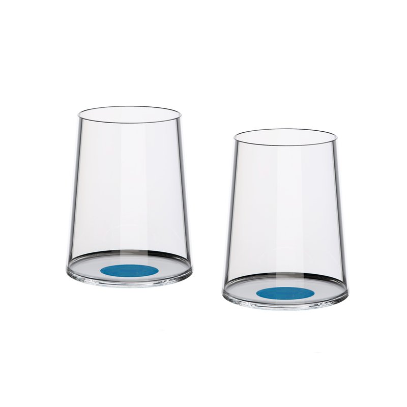 SplitGlass 水晶玻璃白酒杯 - 2 件套装 (蓝色) - 酒杯/酒器 - 玻璃 透明