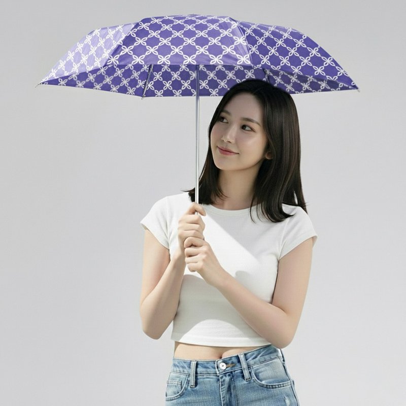 超轻防风抗UV自动伞 - 蝴蝶锁链 - 雨伞/雨衣 - 防水材质 紫色