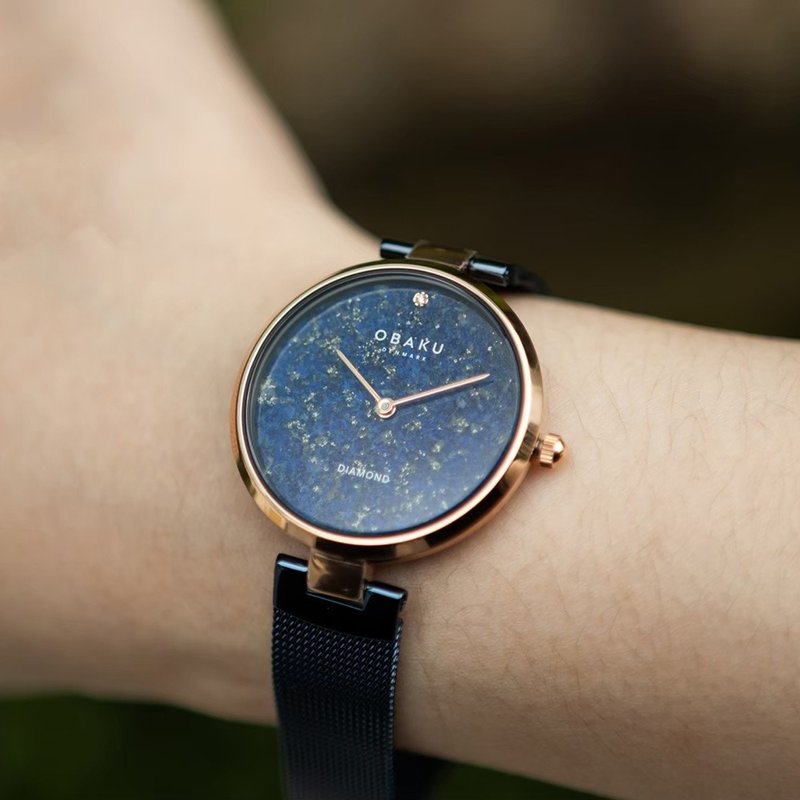 OBAKU 涡旋几何真钻时尚腕表-青金石款(V256LXHVLML) - 女表 - 不锈钢 蓝色