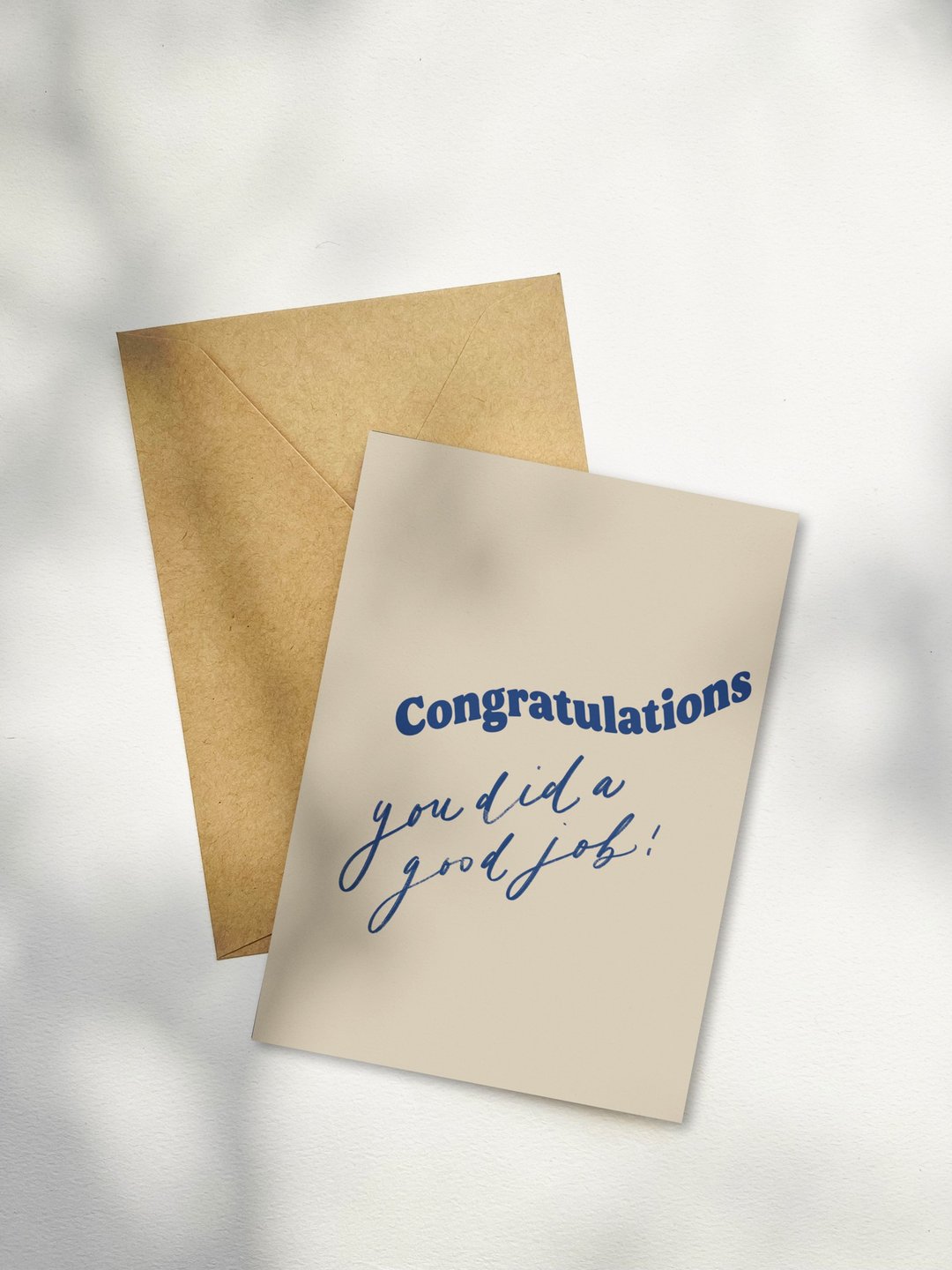 手写字Congratulations简约卡片 - 卡片/明信片 - 纸 白色