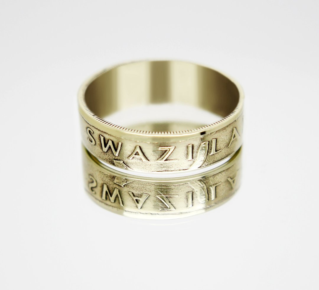 Swaziland coin ring 1 Lilangeni 1995-2009 coin rings for men coin rings women - 戒指 - 其他金属 