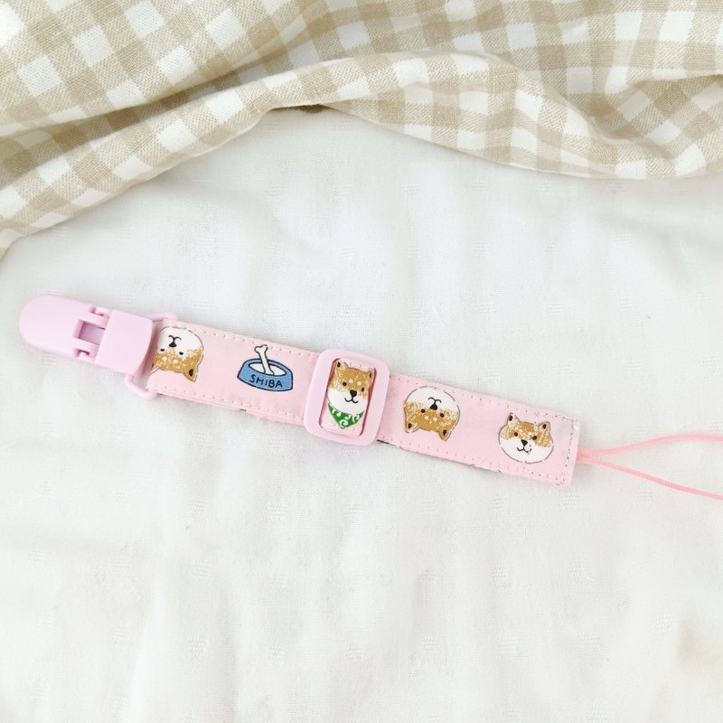 迷你柴犬。可调长度手工奶嘴链(香草奶嘴一般奶嘴适用 - 奶瓶/奶嘴 - 棉 粉红色