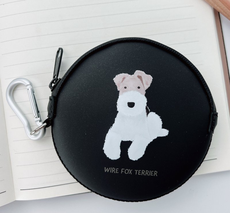Wirefoxterrier 刚毛猎狐梗 防撞防泼水皮革 零钱包 等待 黑 - 零钱包 - 人造皮革 黑色