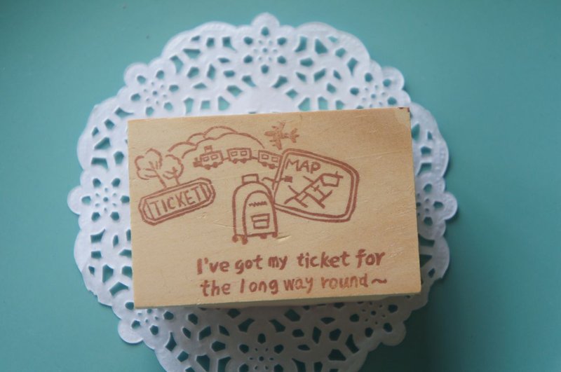 苹果丹丹手刻印章  好想好想去旅行 - 印章/印台 - 橡胶 