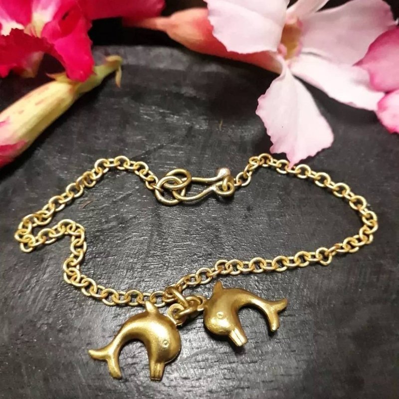 海豚黄铜手链 海豚黄铜手链 - 手链/手环 - 银 