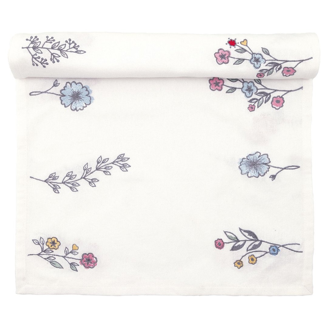 【新品】丹麦Greengate Venissa white 刺绣桌旗 - 餐垫/桌巾 - 棉 多色