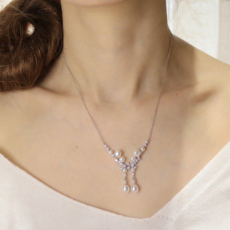 【雪点丝飘】淡水珍珠项链 | 惆怅之珠 - 项链 - 珍珠 