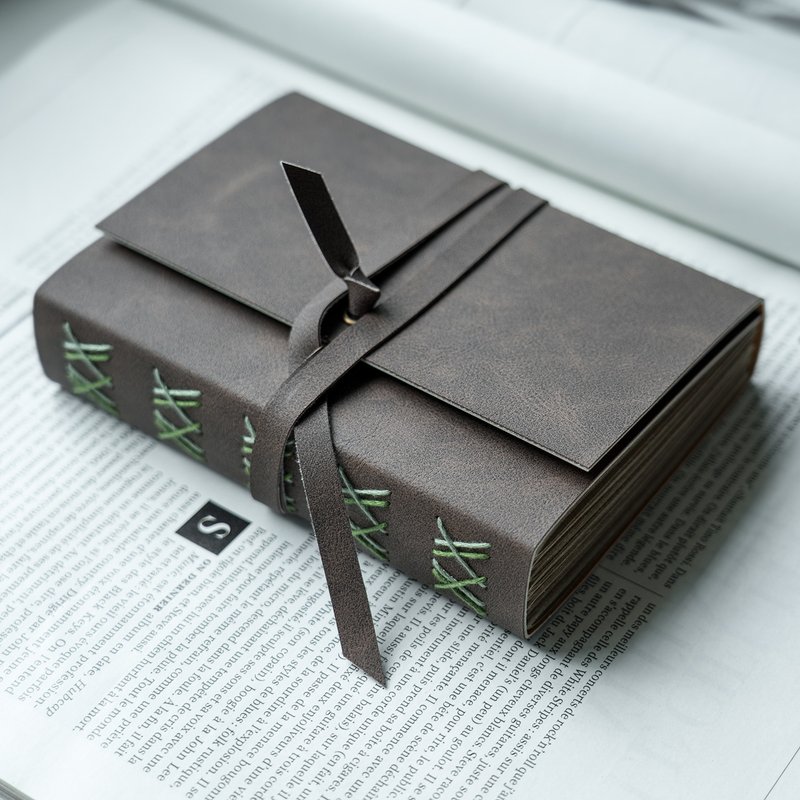 【Muted Colors no.2】笔记本 Leather Journal, Vintage Bookbinding - 笔记本/手帐 - 人造皮革 