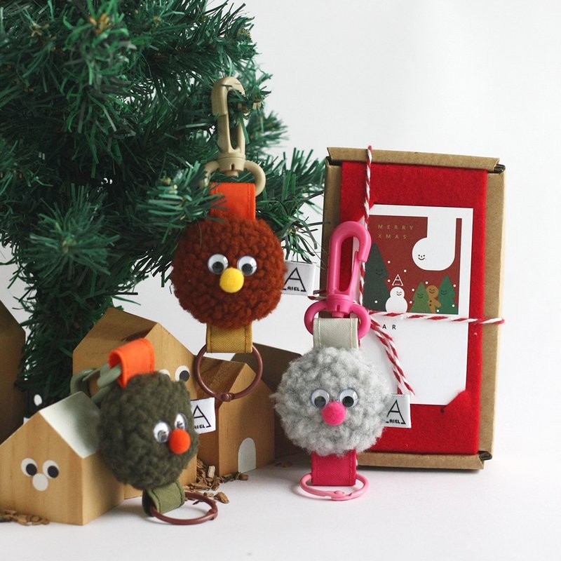 守门员毛毛小精灵挂饰钥匙圈 - 钥匙链/钥匙包 - 其他材质 灰色