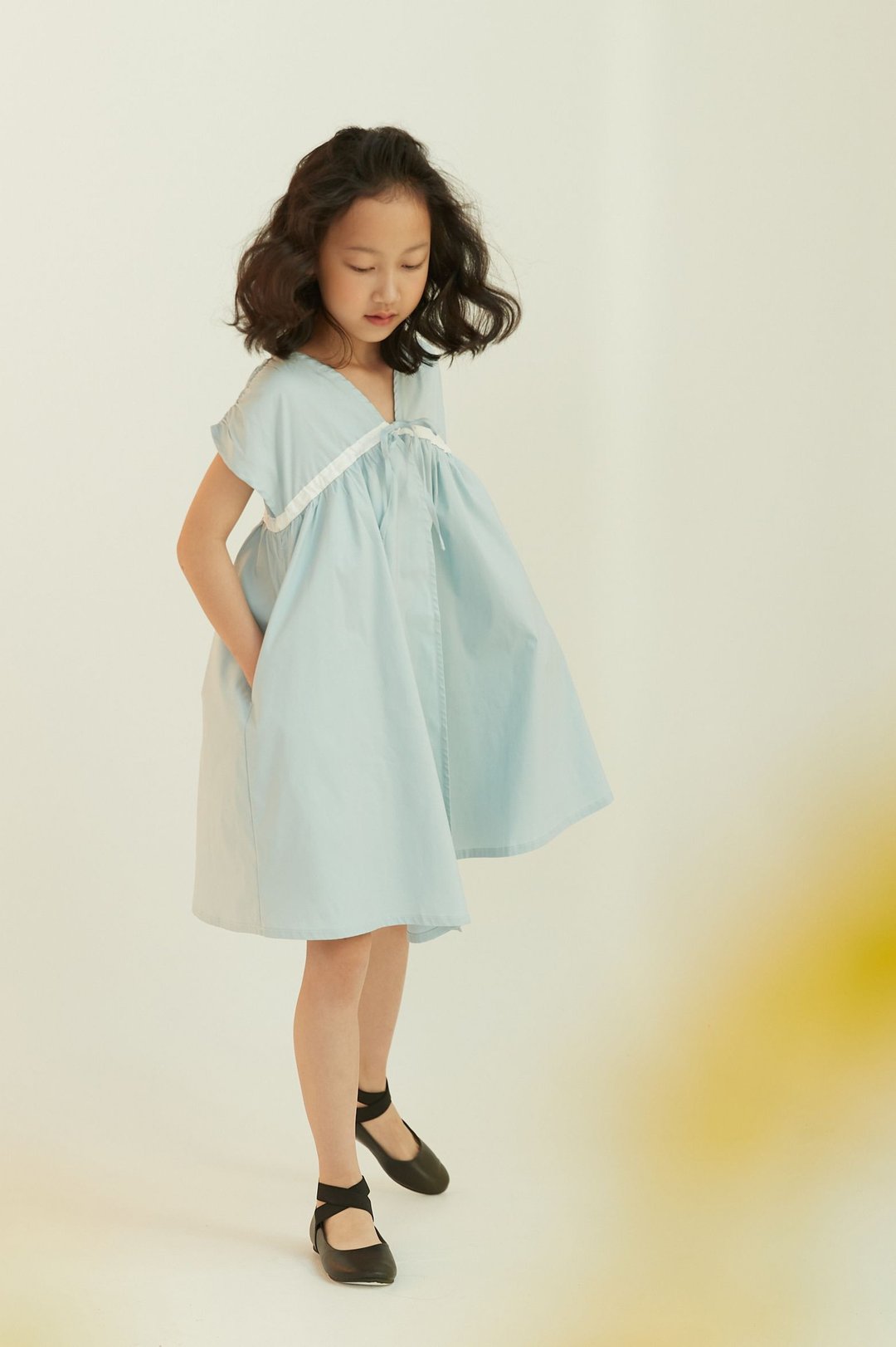 渡假无袖绑带洋装 (蓝/4A-8A) - 童装礼服/连衣裙 - 棉 蓝色
