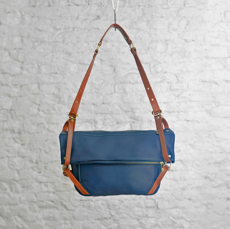 轻重缓急包 | 靛蓝 - 侧背包/斜挎包 - 真皮 蓝色