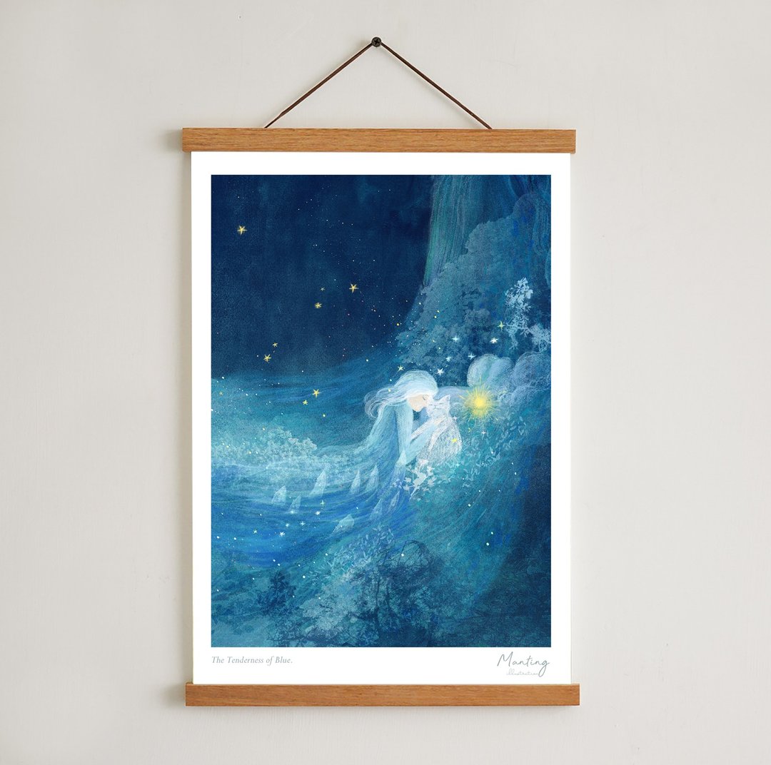插画海报 - 蓝色的温柔 - 海报/装饰画/版画 - 纸 