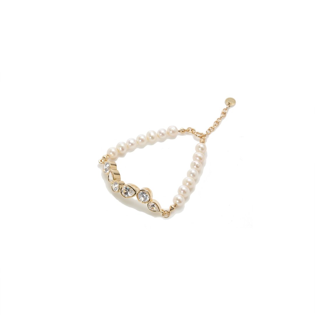 Baie Maxi Bracelet - 手链/手环 - 珍珠 金色