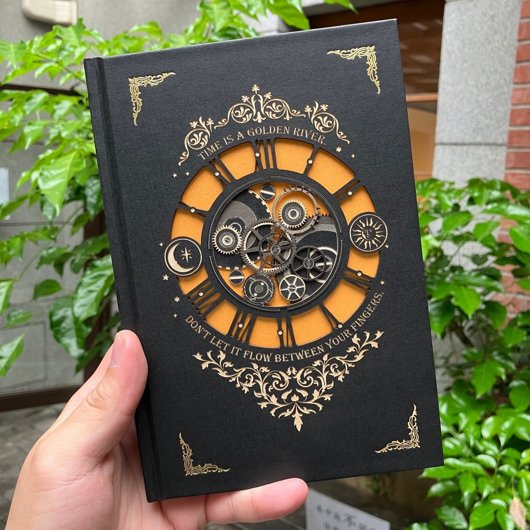 定制商品 雷射雕刻 时间精装笔记书 可雕刻文字姓名 - 笔记本/手帐 - 纸 黑色