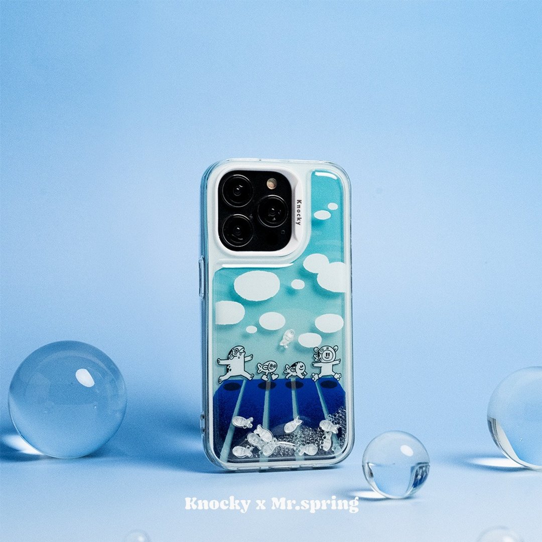 春天先生 联名款【春天先生陆地走】iPhone15 流沙珠珠手机保护壳 - 手机壳/手机套 - 其他材质 蓝色