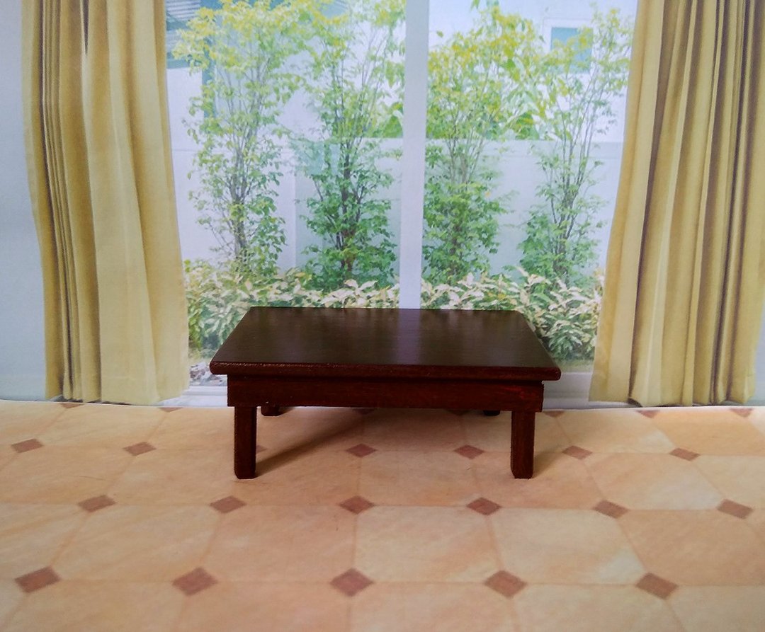 1:12 scale.Dollhouse coffee table. - 玩偶/公仔 - 木头 咖啡色