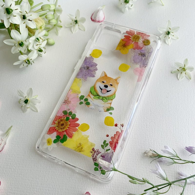 动物系列 柴犬与花 干燥花 手机壳 iPhone SE2  三星S20 - 手机壳/手机套 - 塑料 多色