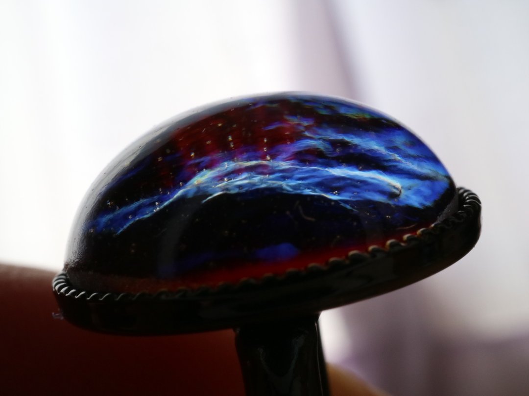 Dragon's Breath Cufflinks Red Cufflinks Czech Glass Red Red Ultramarine Blue 14x10mm 10x14mm 14 * 10mm - 袖扣 - 玻璃 红色