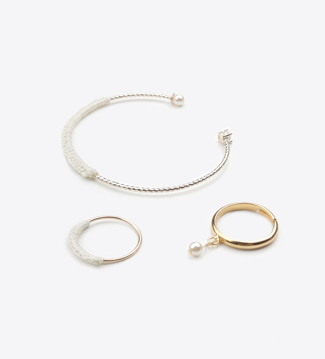 钩织戒指手镯素材套装 /  Crochet Rings And Bangle - 手链/手环 - 其他金属 透明