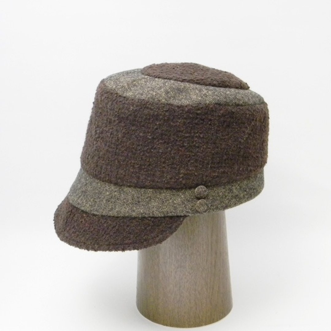 Loop wool material and Furano gradually news boy cap 【PL 1527-BW】 - 帽子 - 其他材质 咖啡色