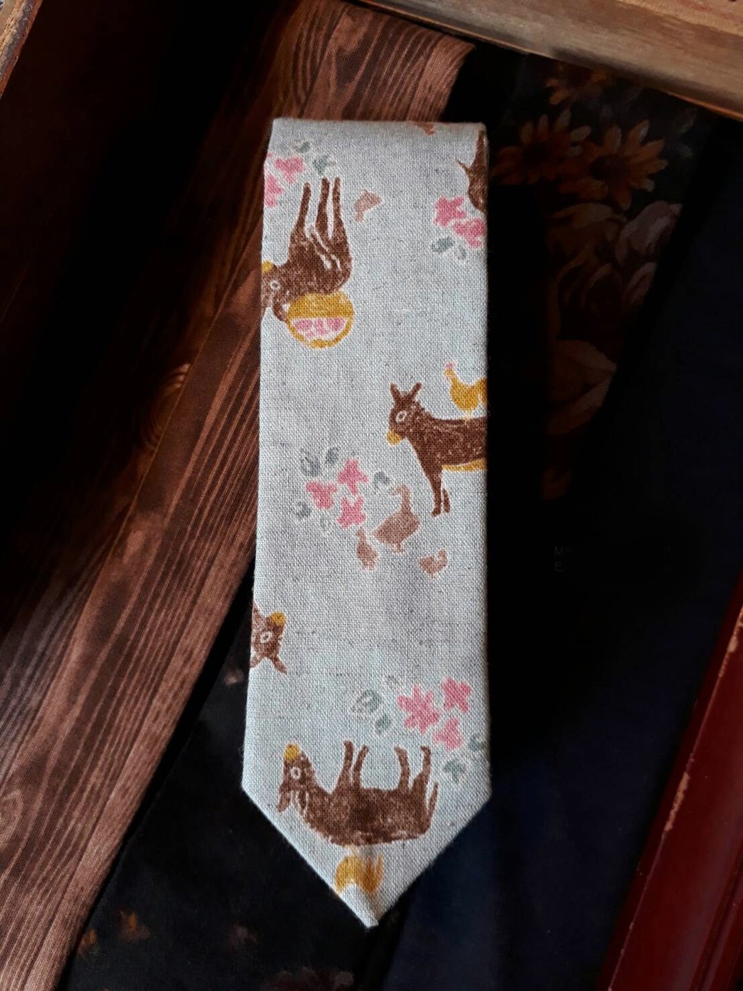 悠闲的驴 领带 Neckties - 领带/领带夹 - 棉 蓝色