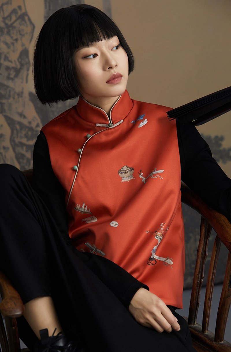 古艺新中式马甲 中国风唐装马夹 - 女装背心 - 聚酯纤维 多色