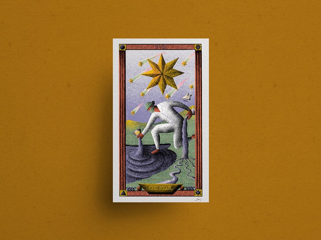Sophia Ji 微喷画作 | 塔罗系列 | 星星牌 - 海报/装饰画/版画 - 纸 多色