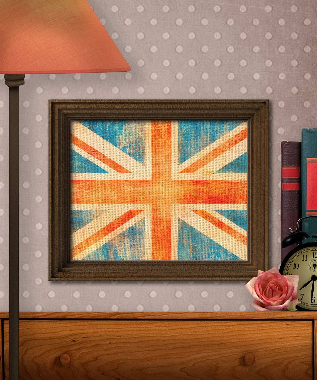 Union Jack print Gift / Burlap Print / Burlap ivory / Print Art / Graphic Design / Frame not included - 其他 - 其他材质 卡其色