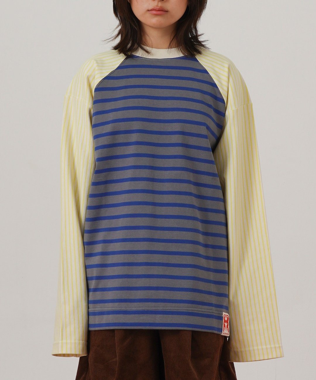 MULTICOLOR STRIPED LS T-SHIRTS - 中性连帽卫衣/T 恤 - 棉 多色