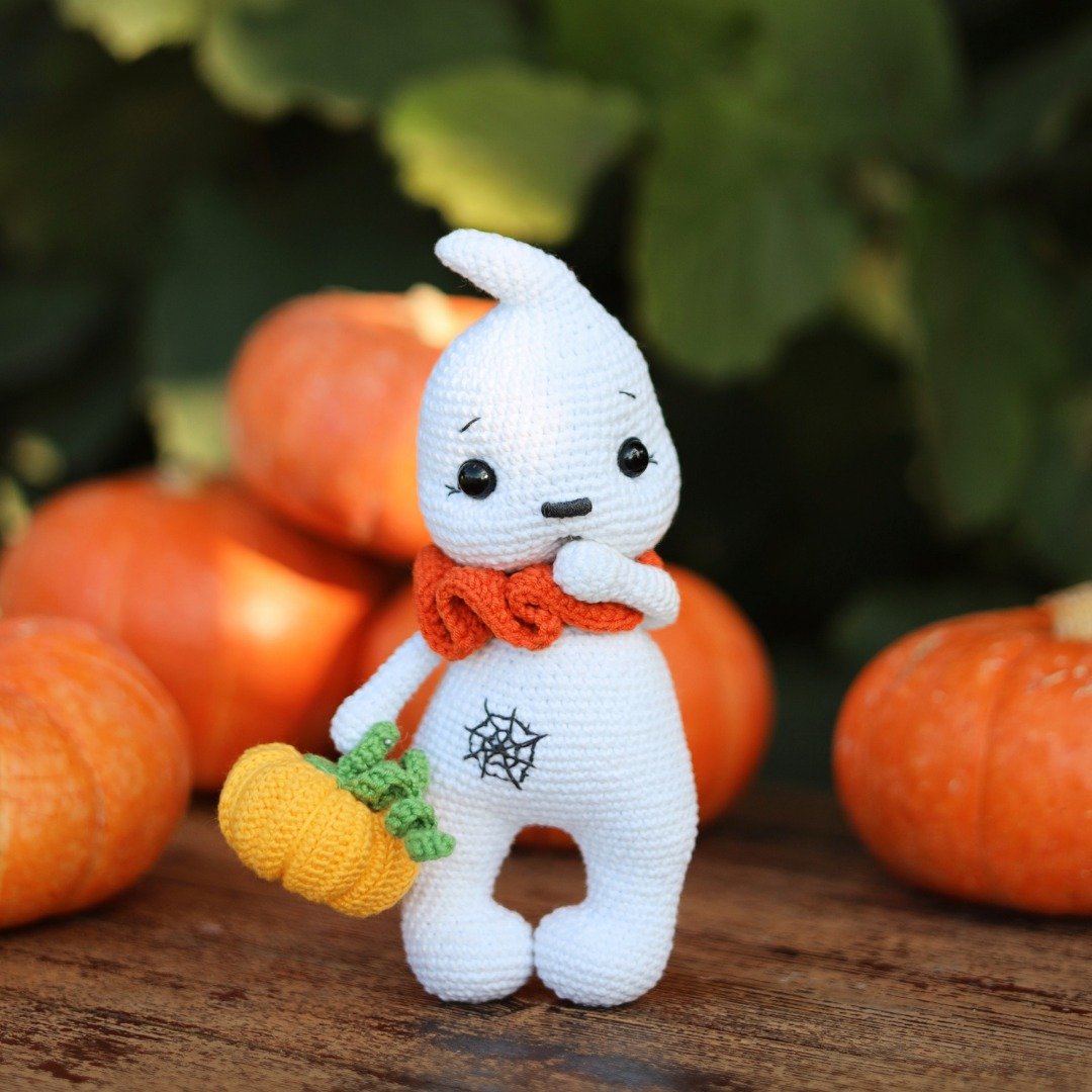Digital Download - PDF. Cute Ghost crochet pattern.  Crochet amigurumi spook - 编织/刺绣/羊毛毡/裁缝 - 其他材质 