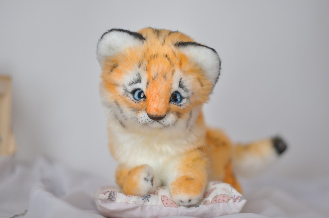 Tiger Sheldon. Made to order. Realistic toy. Ooak doll Art doll Customized gift - 玩偶/公仔 - 其他人造纤维 橘色