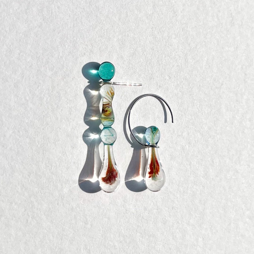 03 pla kad / exotic collection / Earring craft jewelry - 耳环/耳夹 - 玻璃 透明