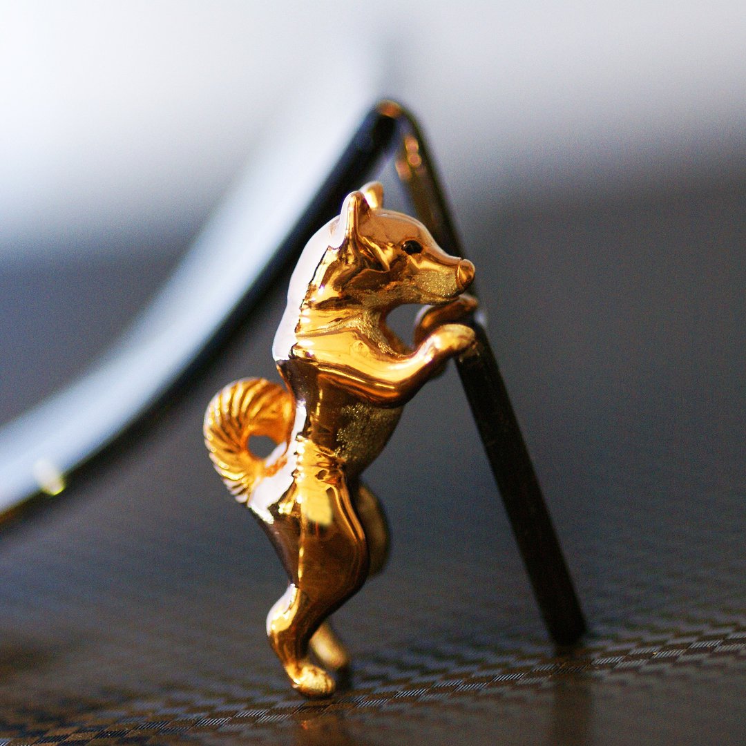 A desperate Shiba Inu pendant that stands up and appeals for something [Free shipping] A cute Shiba Inu pendant that conveys his feelings with all his might - 项链 - 其他金属 银色