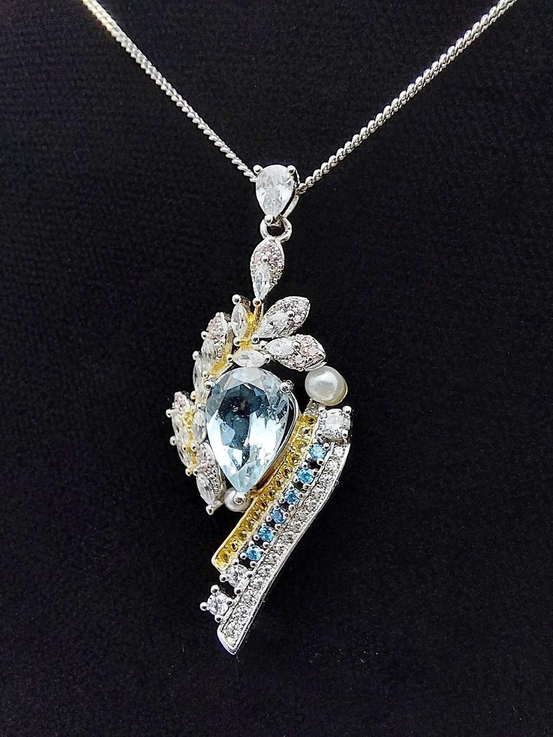 轻珠宝饰品 | 华丽璀璨系列坠饰 | 海蓝宝 - 项链 - 半宝石 