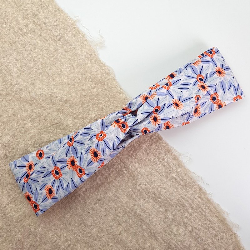 花火 复古感 古着百搭 交叉发带/发饰 - 发带/发箍 - 棉．麻 粉红色