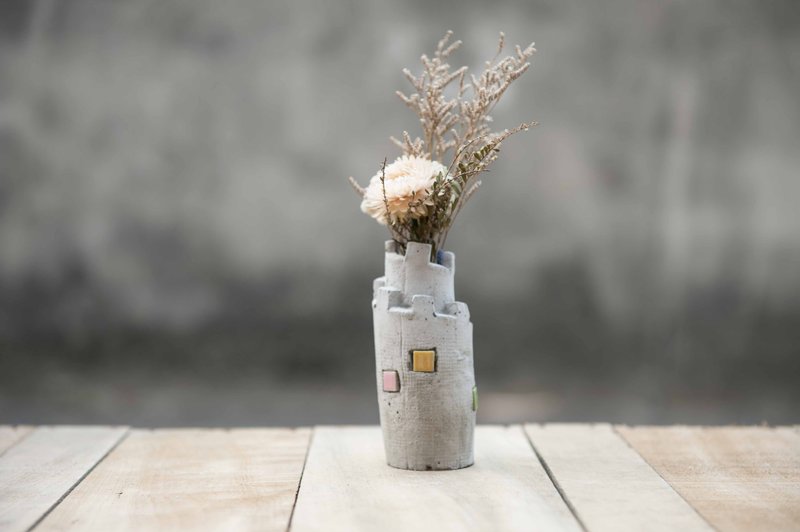 水泥花器 / 城堡 - 植栽/盆栽 - 水泥 灰色