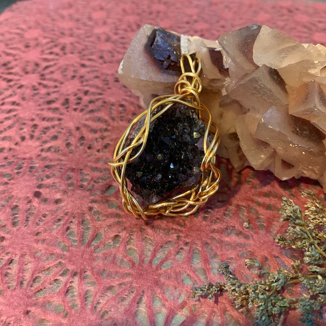 薰衣草紫晶簇项链 - 项链 - 水晶 紫色