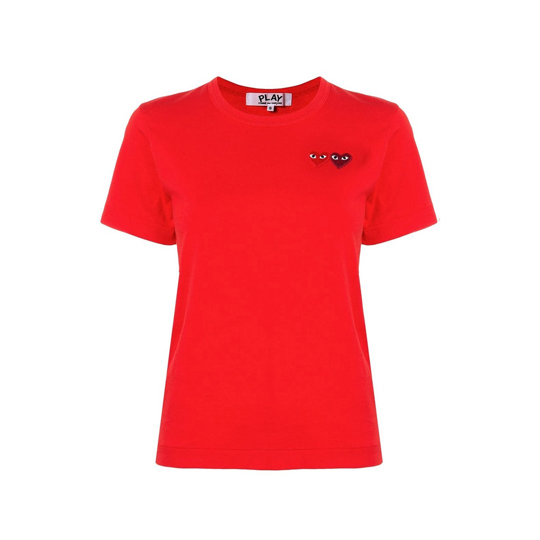 PLAY COMME DES GARÇONS T-shirt - 女装 T 恤 - 棉．麻 红色