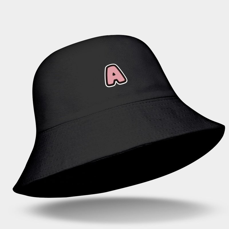 【定制化礼物】4款颜色可选 英文字母 纯棉渔夫帽 011 - 帽子 - 棉．麻 黑色