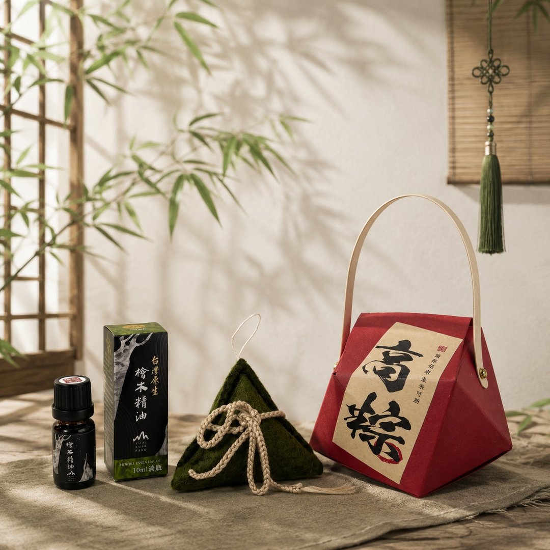 新品【跨界联名】端午香氛羊毛毡粽子扩香组 桧木精油 祝考生包中 - 香薰/精油/线香 - 精油 