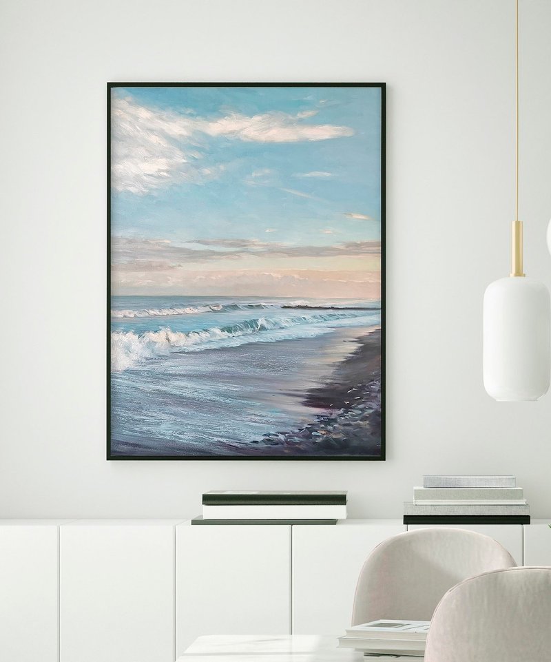 海景画 | 海洋画 | 海景壁挂艺术 | 蓝色海洋画 | 海 - 墙贴/壁贴 - 棉．麻 蓝色