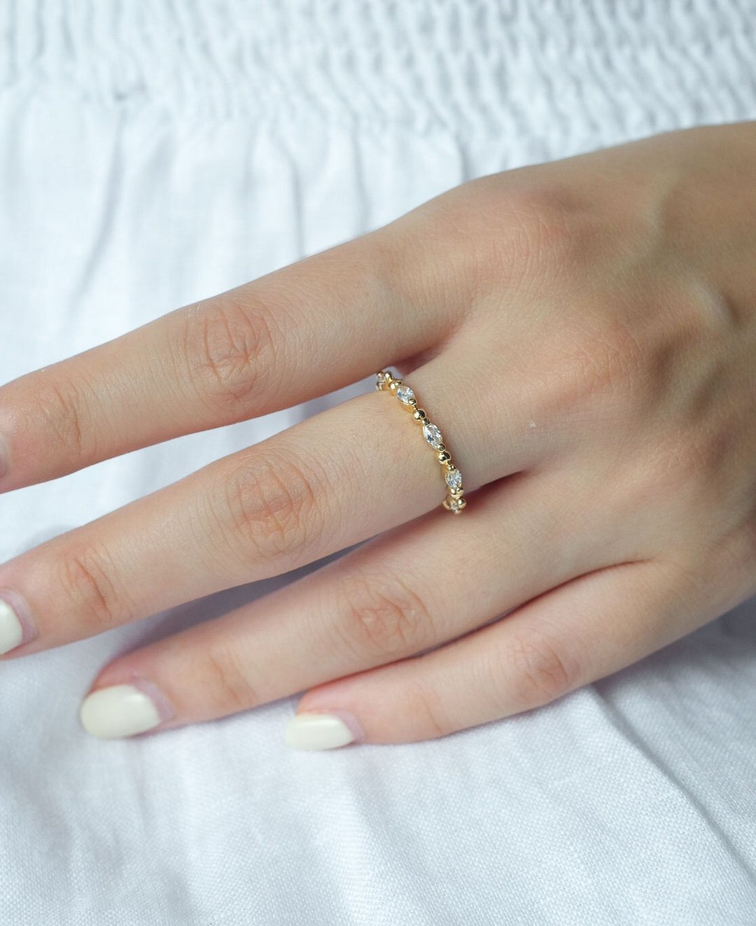 Meline 14K 镶钻戒指 | Sachelle Collective - 戒指 - 贵金属 金色