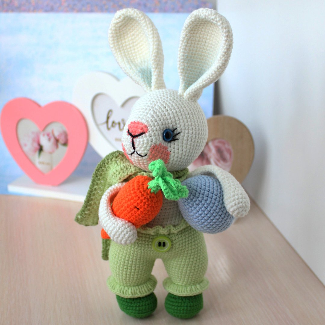 复活节兔子钩针图案 PDF 英文 兔子玩具 amigurumi 野兔胡萝卜蛋 - 手工艺教程/工具书 - 其他材质 