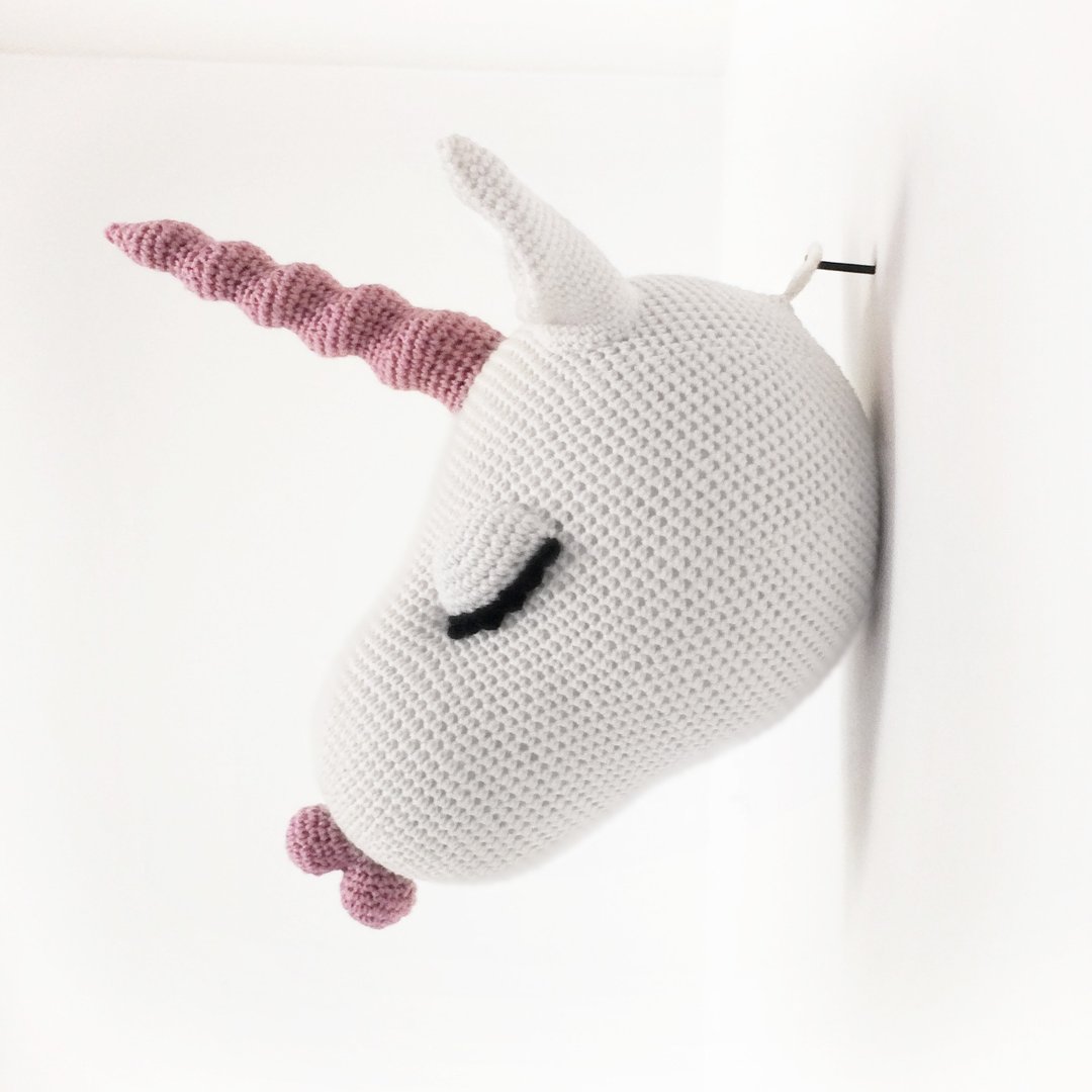 Amigurumi Unicorn Crochet Pattern, Head Wall Mount, Wall Decor, Faux Taxidermy - 手工艺教程/工具书 - 其他材质 