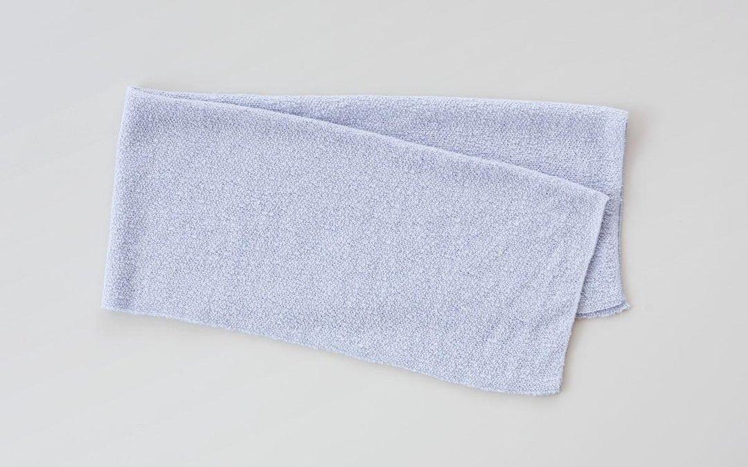 Linen knitted face towel (satin finish) light purple - 香薰/精油/线香 - 棉 紫色