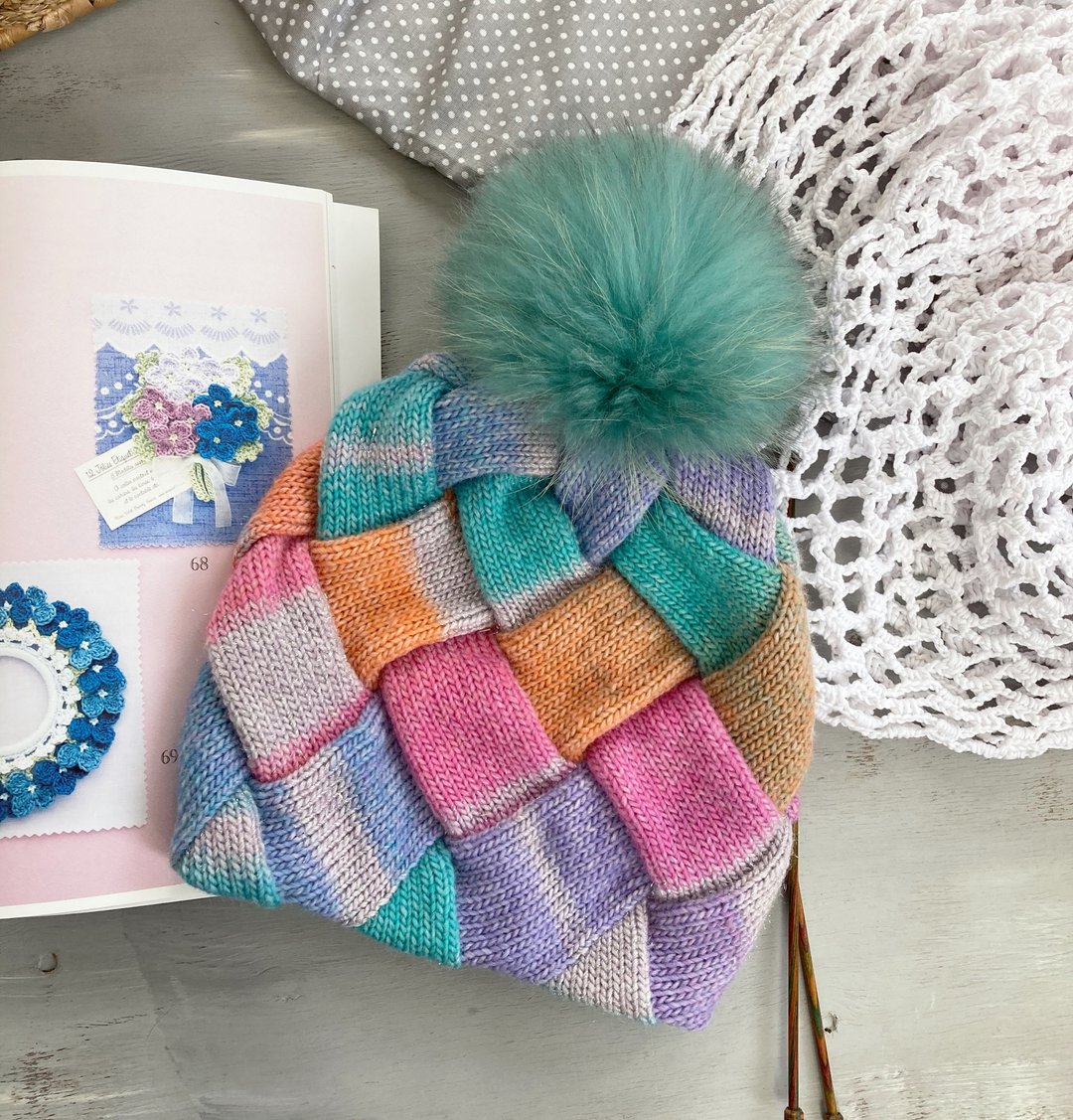 Wool multicolor hat/wool beanie /warm hat/cap - 帽子 - 羊毛 