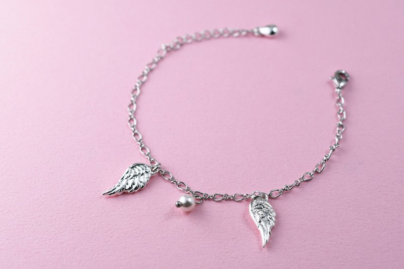 经典设计系列 天使翅膀 造型手链 (HBRJA1007B) - 手链/手环 - 银 银色