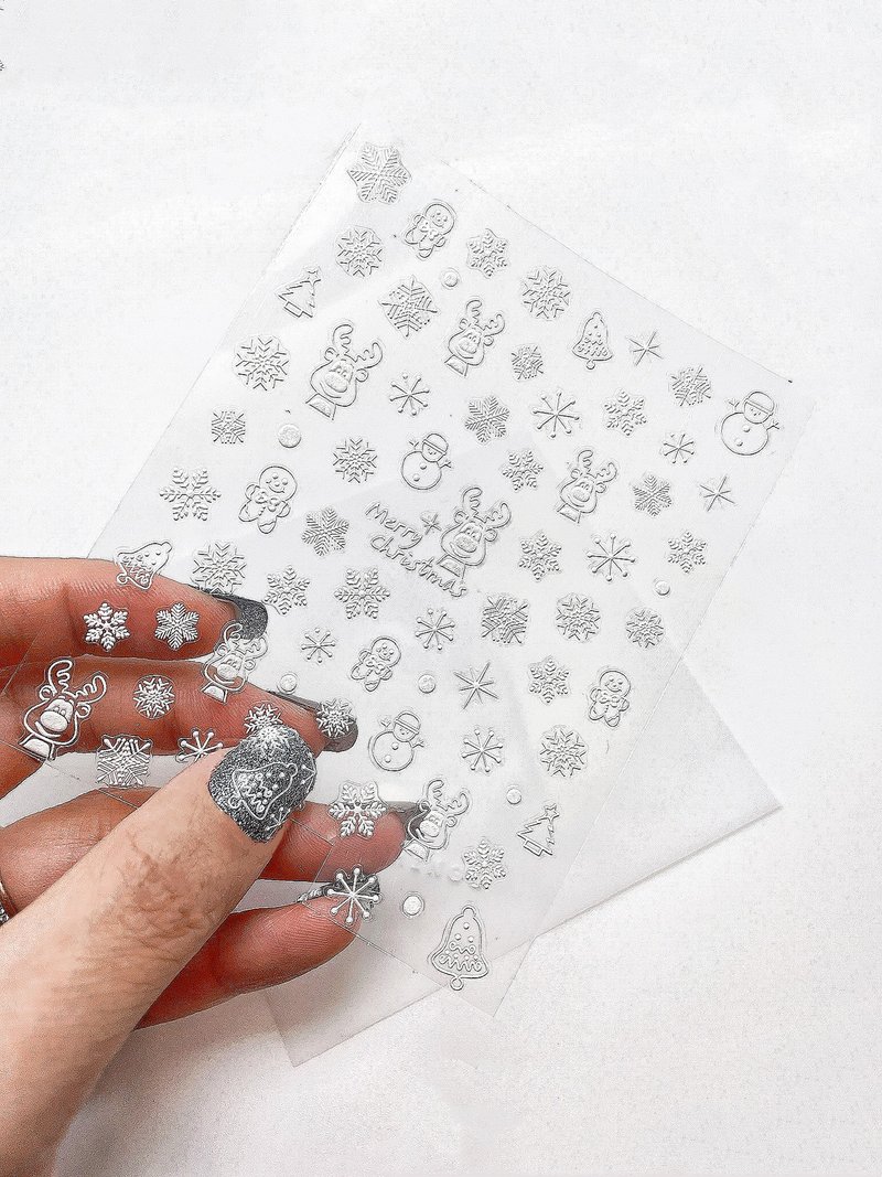 T02 雪花纷飞甲贴 - 木工/竹艺/纸艺 - 纸 白色