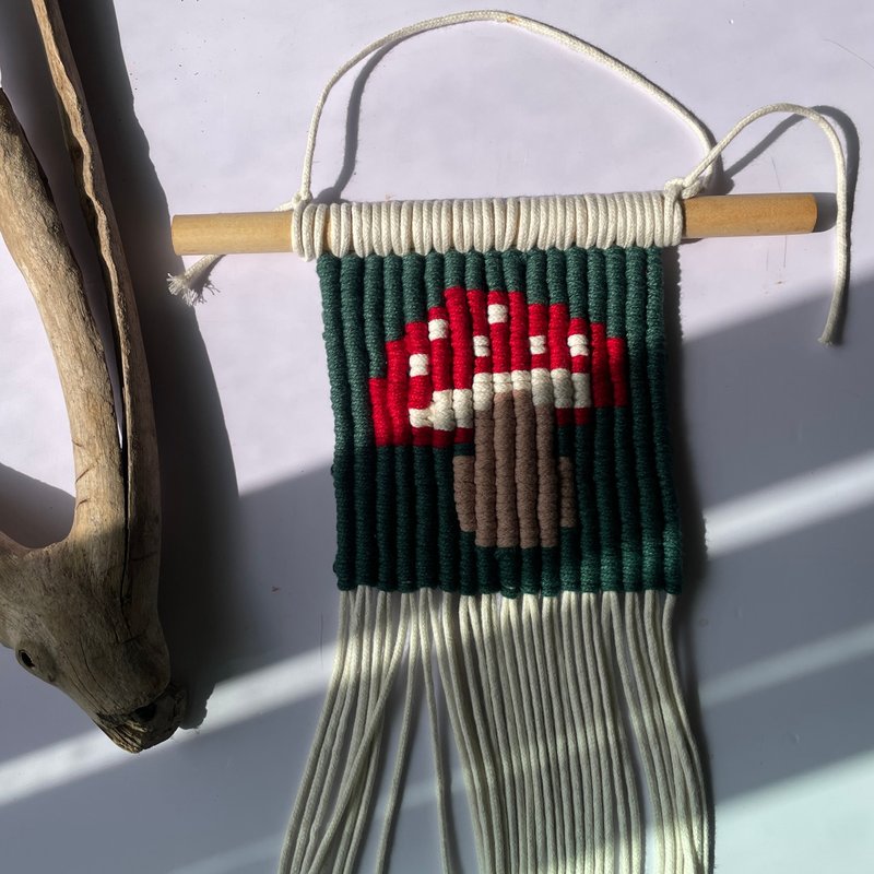 Diy Macrame蘑菇挂毯【Diy Macrame wall hanging 】 - 编织/刺绣/羊毛毡/裁缝 - 棉．麻 