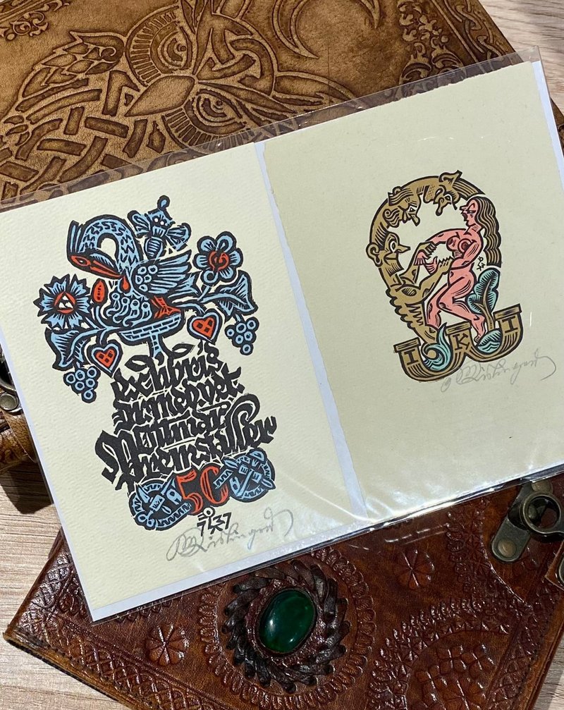 奥地利艺术家 Max Kislinger - 1977Ex-libris - 藏书票 - 版画 - 海报/装饰画/版画 - 纸 白色